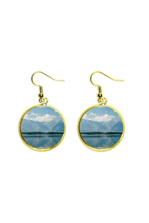 mountain river reflection cloud earring dangle en drop earring jewelry woman