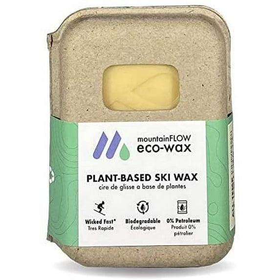 mountainFLOW Plant-Based, Biodegradable Ski/Snowboard Wax | Great Glide + Durability | 0% Petroleum! | All Temp: 8-30F