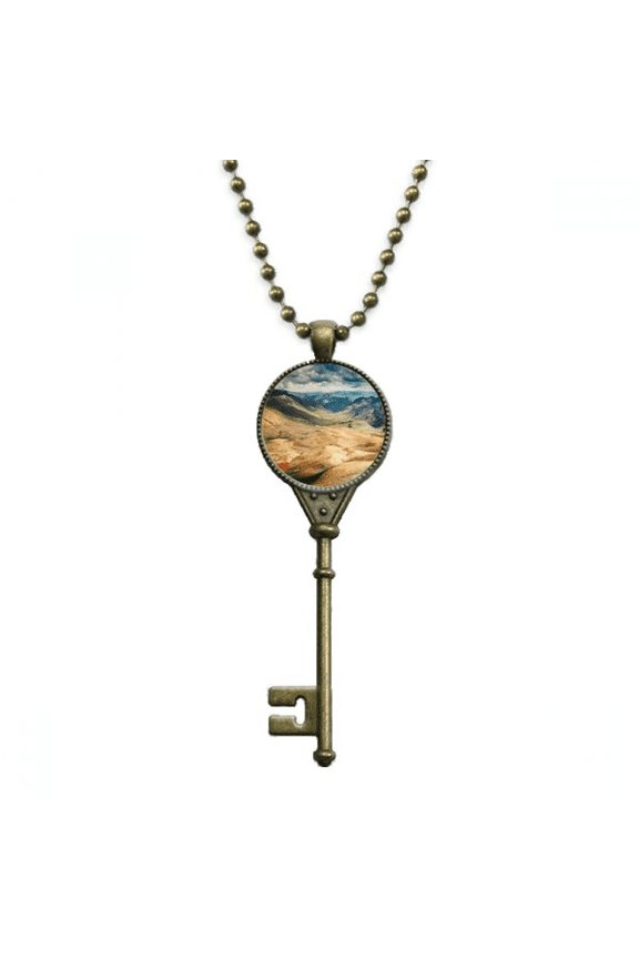 mountains desert outdoor cloud key necklace pendant tray embellished chain