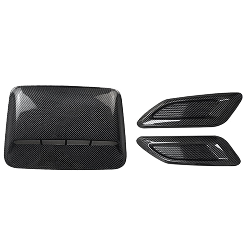 moweiyu Car Air  Intake Hood Scoop Vent Bonnet Decor Cover Center Side Air Outlet Hood Auto Exterior Accessories Universal A