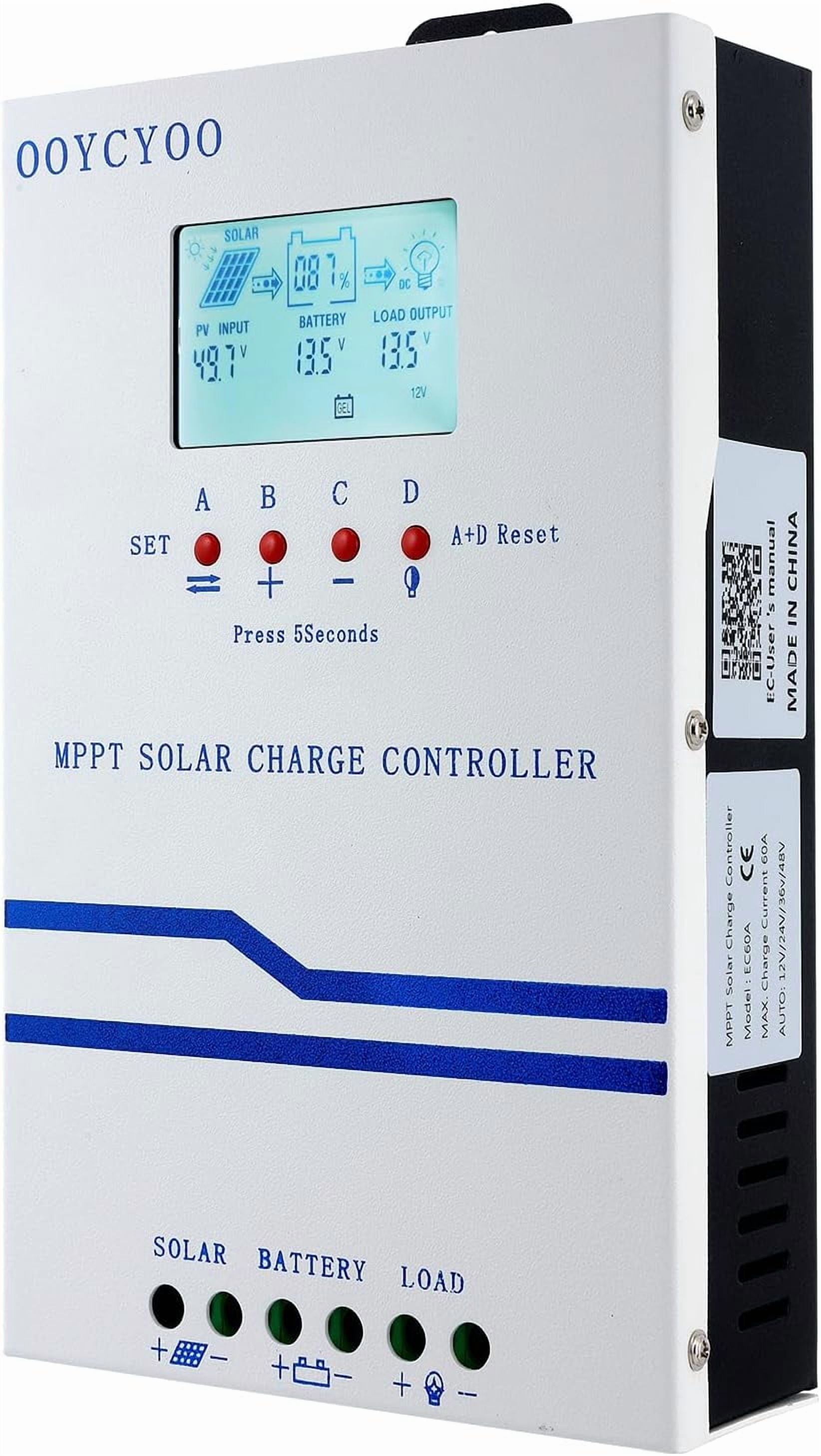 Solar Panel 100A Battery Charge Controller 12V/24V/36V/48V LCD Regulator MPPT