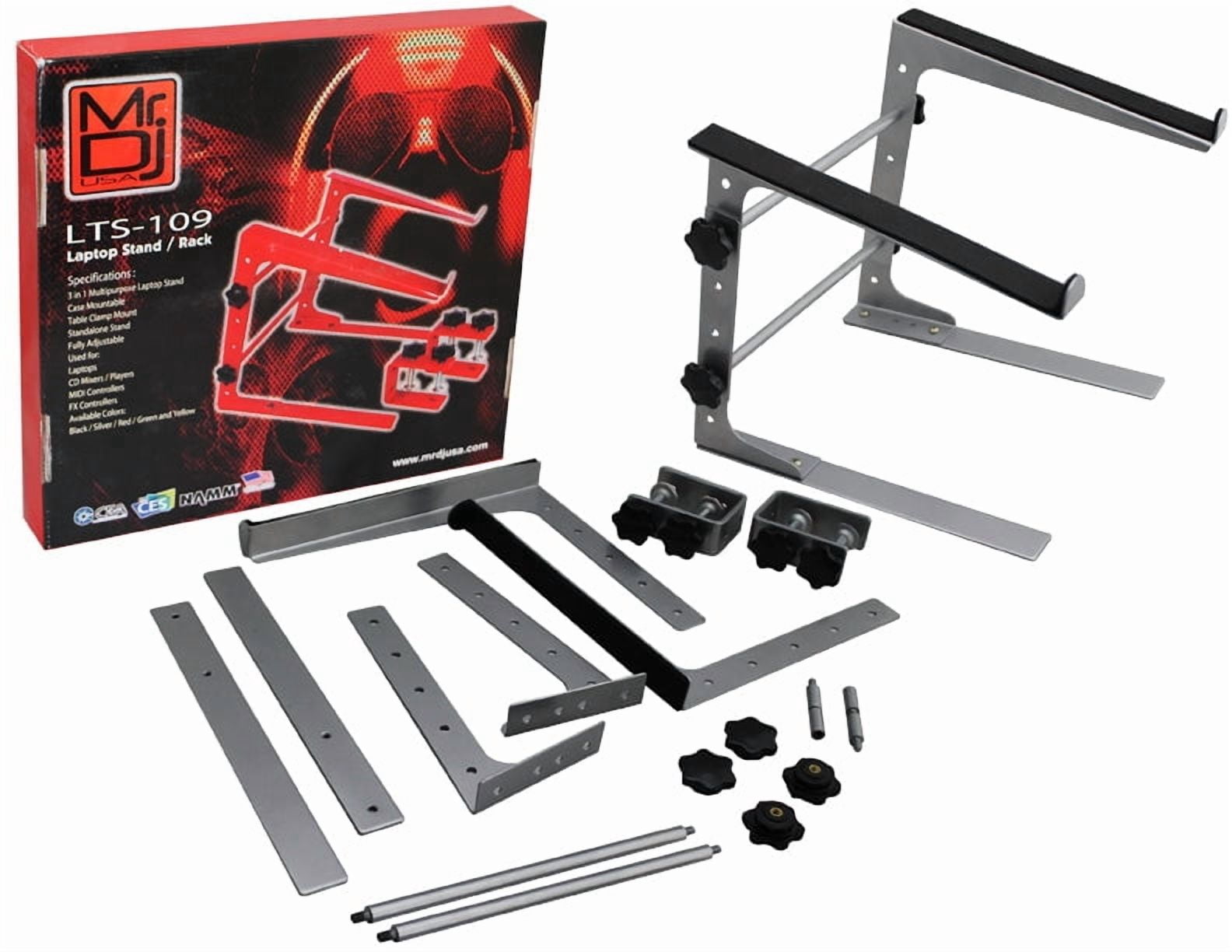 mr. dj lts-109si dj laptop stand for musical instruments reading (silver)