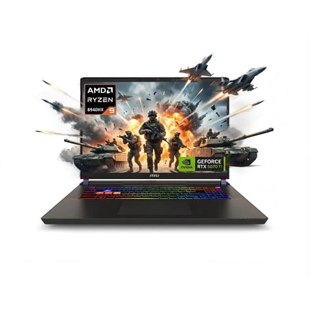 msi Vector Gaming Laptop 16" 240Hz WQXGA 2560x1600 IPS 16-Core AMD Ryzen 9 8940HX NVIDIA GeForce RTX 5070 Ti 16GB DDR5 1TB SSD TB4 Wi-Fi 7 RGB Backlit KB 1080p + IR Camera Win11 Home w/ONT 32GB USB