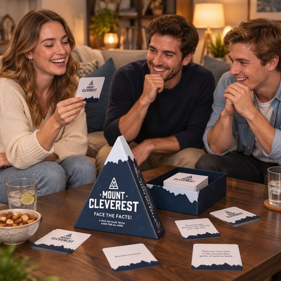 mt cleverest game, Interactive Trivia Card Game, True False Fun Fact Game, Compact Travel Friendly Family Game for Game Night and Holiday Parties