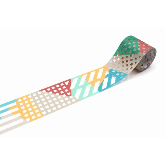 mt fab 'Color and Pattern Block' Die-Cut Washi Masking Tape 45mm x 3m - 1 roll