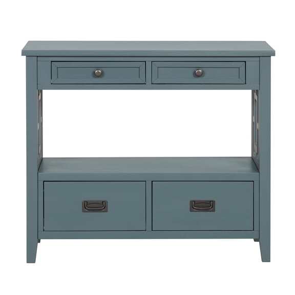 mteryoing 36 Inch Farmhouse Console Table With 4 Drawers 1 Storage Shelf Pine Wood Entryway Table For Living Room Bedroom Hallway Kitchen