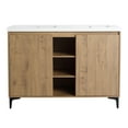 thumbnail image 1 of mteryoing 48 Inch Bathroom Vanity With Dual Sink Soft Closing Door Easy Assembly Bathroom Storage Cabinet For Small Space (47.6 x 18.3 x 34.6 Inches), 1 of 8