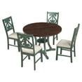 thumbnail image 1 of mteryoing 5-Piece Round Dining Table And Chair Set Exquisitely-Designed Hollow Chair Back For Home Office Dining Room, 1 of 9