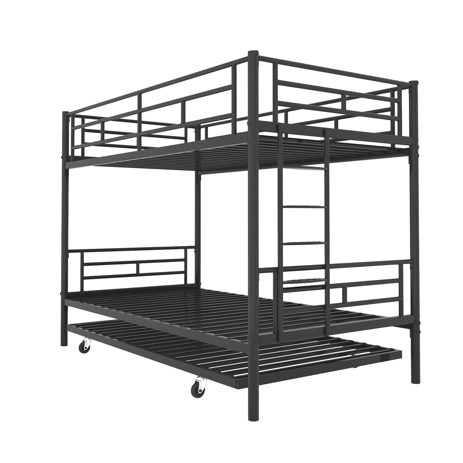 mteryoing Bunk Beds With Trundle Noise Free For Dorm Black Bunk Single