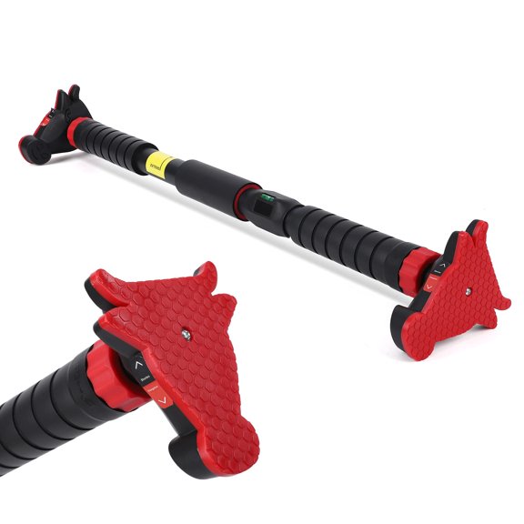 mteryoing No-Screw 440 lb Load Doorway Pull Up Bar, Black/Red