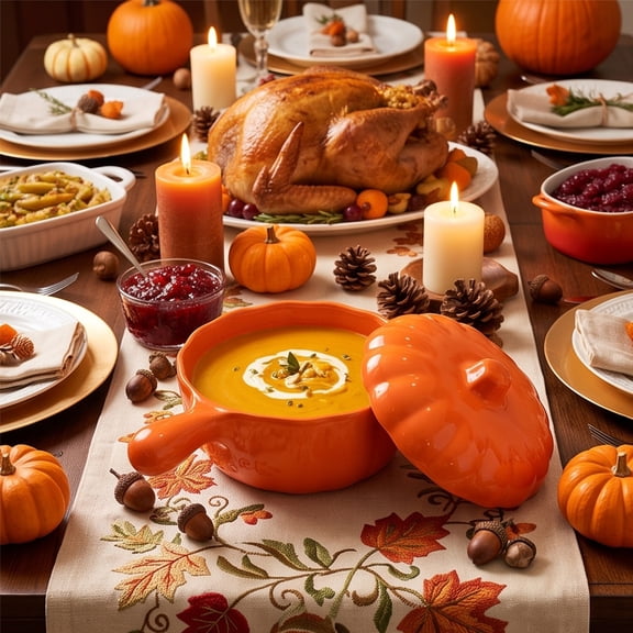 mtpzqdy Pumpkin Shaped Bowl with Lid for Fall Serving and Storage