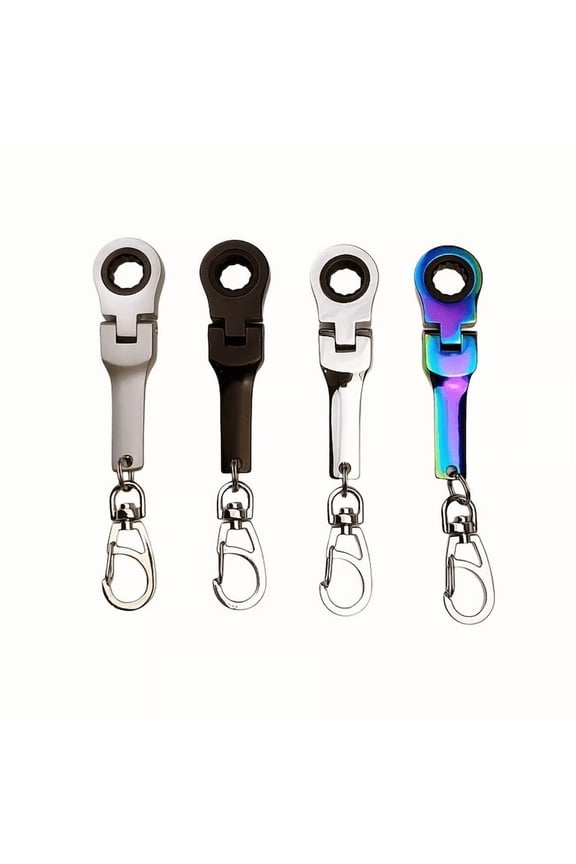 10Mm Ratchet Wrench Keychain Multi-Functional Tool Portable Steel Wrench Quick-Release Mechanism Diy & On-The-Go Repairs 1 Piece