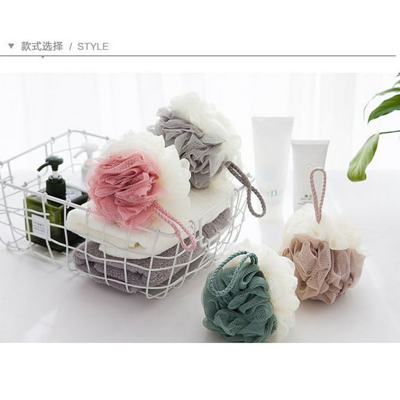 3-Pack Exfoliating Loofah Bath Sponges - Soft Pe Mesh Shower Pouf for Gentle Skin Cleansing, Hanging Ribbon for Easy Storage, Ideal for Men & Women