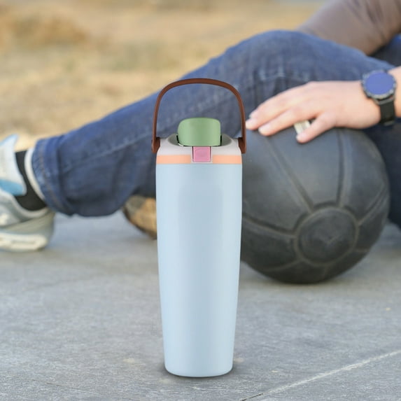 mtvxesu 30 Oz Stainless Steel Insulated Water Bottle With Handle, 2-Way Lid For Sipping Or Drinking, Leakproof Travel Cup For Car, Office, Gym, 1 Count