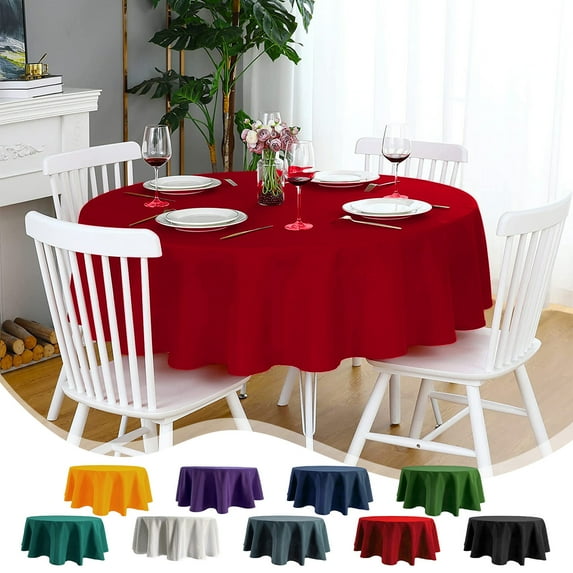 mtvxesu 48-Inch Round Tablecloth For Dining Table Polyester Fabric Wrinkle-Resistant Suitable For Home, Pubs, Restaurants 1Pc