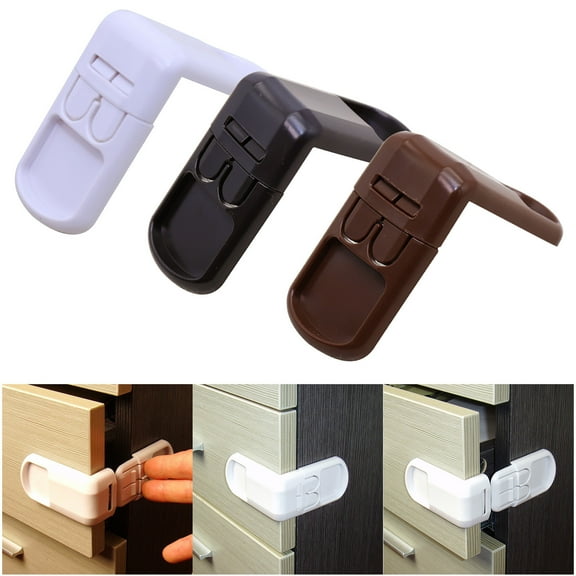 mtvxesu 90 Degree Right Angle Lock For Cabinet Doors And Drawers, Double Snap Design, Strong Adhesive, Easy To Use, Secure Locking, 1 Pack