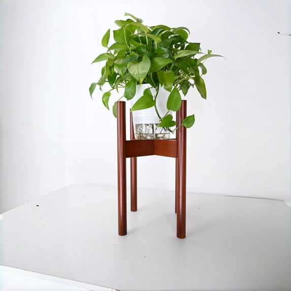 mtvxesu Adjustable Wood Stand For 10 To 12.6 Inch Pots, Indoor Outdoor Flower Display Rack For Home, Living Room, Garden, Office, 1 Stand