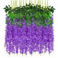 thumbnail image 1 of mtvxesu Artificial Flower Bouquet, Hanging Flowers Fashion Household Violet Wall Hanging Violet Artificial Flower Decoration Simulation Wall Hanging Garland Flowers Fake Silk Orchid, 1 of 1