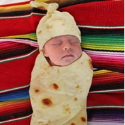 mtvxesu Baby Swaddle, Burrito Baby Blanket Flour Tortilla Swaddle Blanket Sleeping Swaddle Wrap Hat Baby Swaddle Blanket