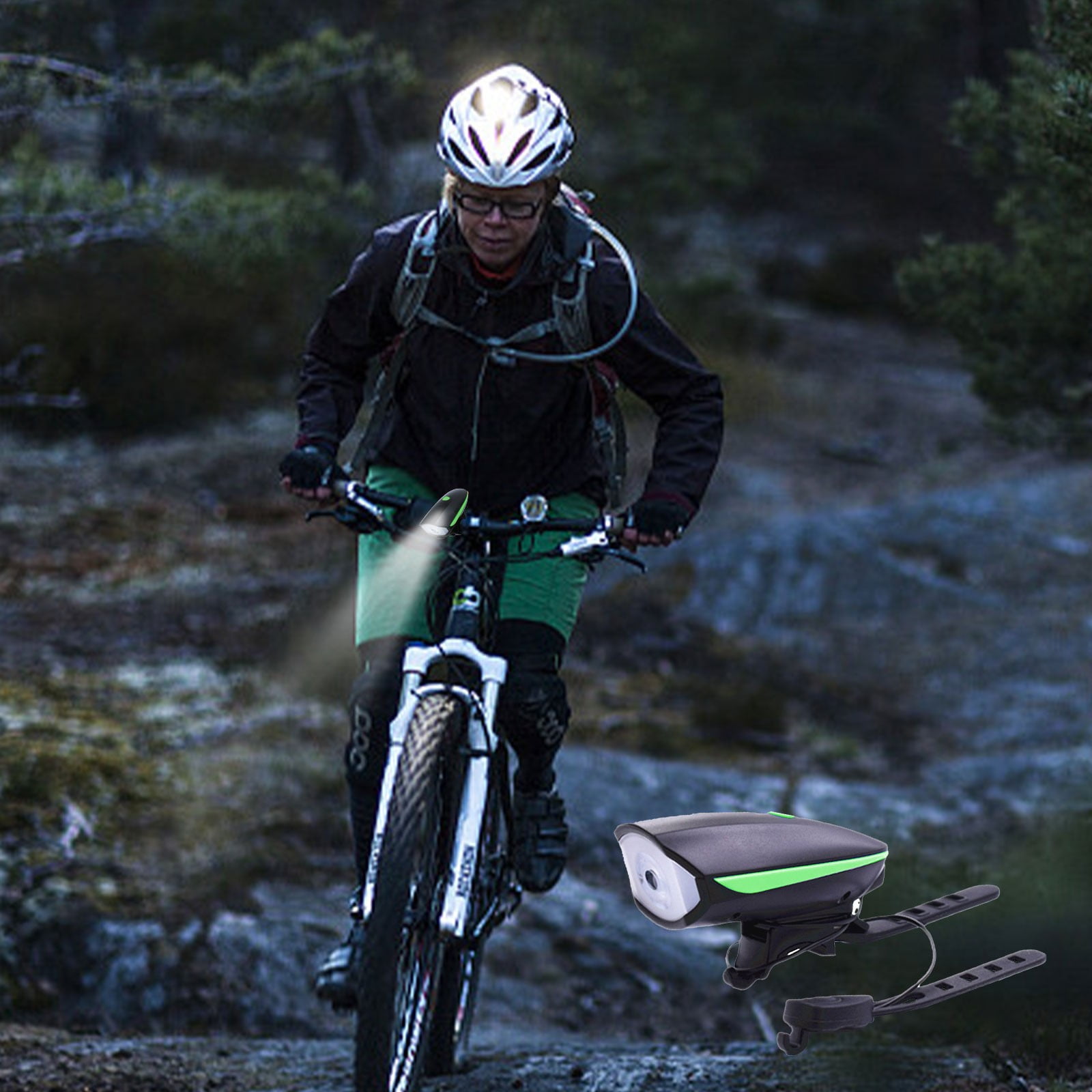 WQJNWEQ Bicycle Light Silicone LED Bike Light Containing Horn Tough Durable IP44 Bike Headlight Waterproof LightingRoad Mountain Bike Lights USB Charging Gift Walmart