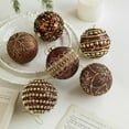 thumbnail image 1 of mtvxesu Brown Foam Christmas Tree Ornaments - Coffee Themed Hanging Balls With Glitter Finish For Holiday Decor, 1 of 6