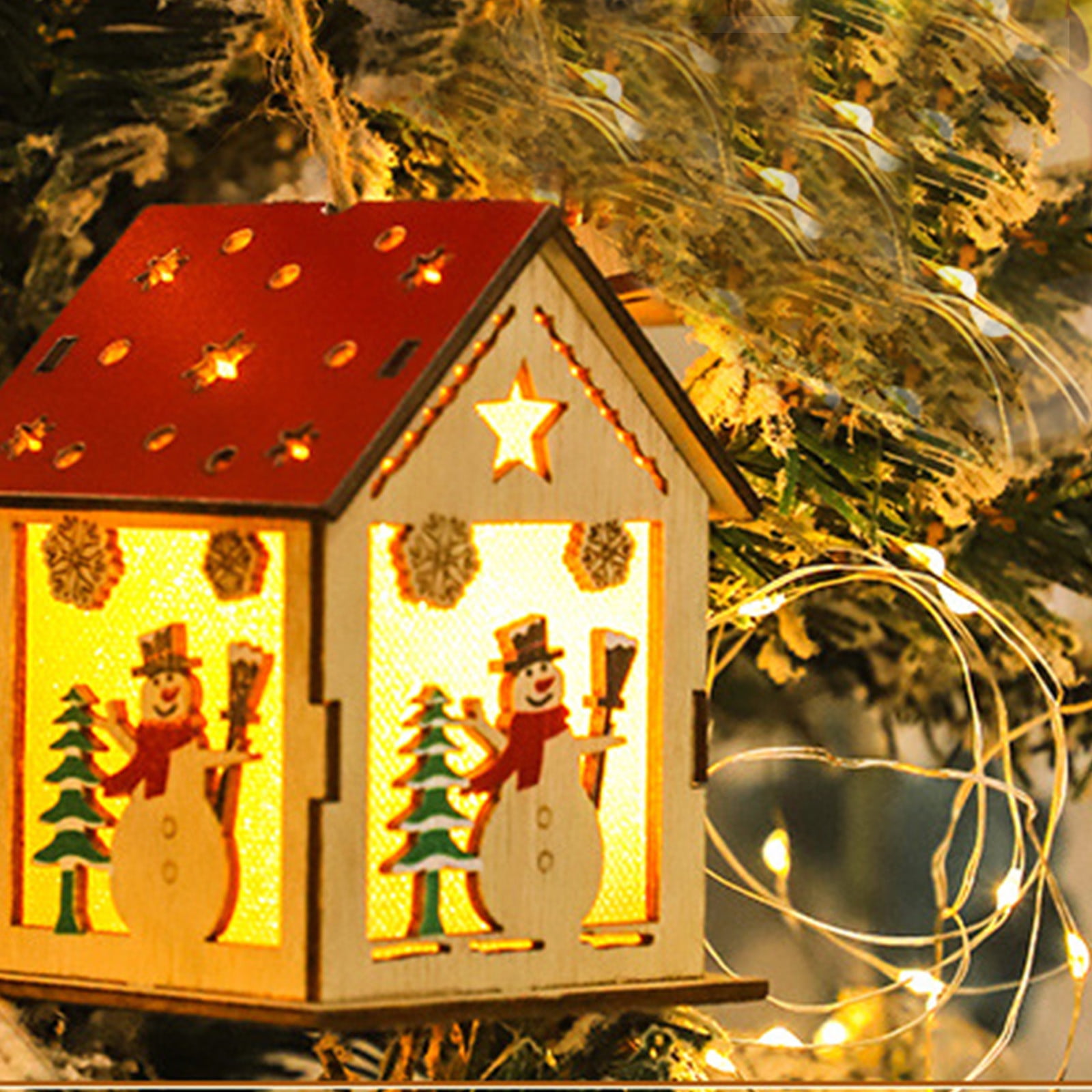mtvxesu Christmas Decorations Indoor Clearance Wood Houses for