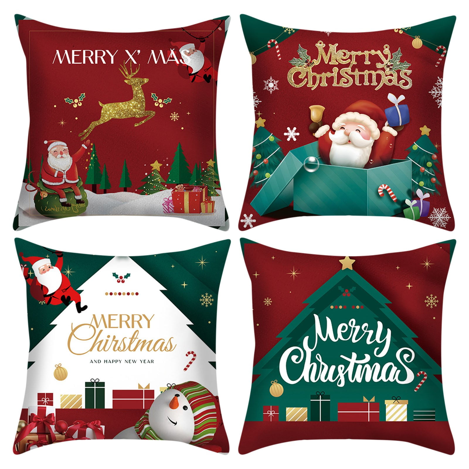 mtvxesu Christmas Throw Pillow Inserts Red Decorative Throw Pillow