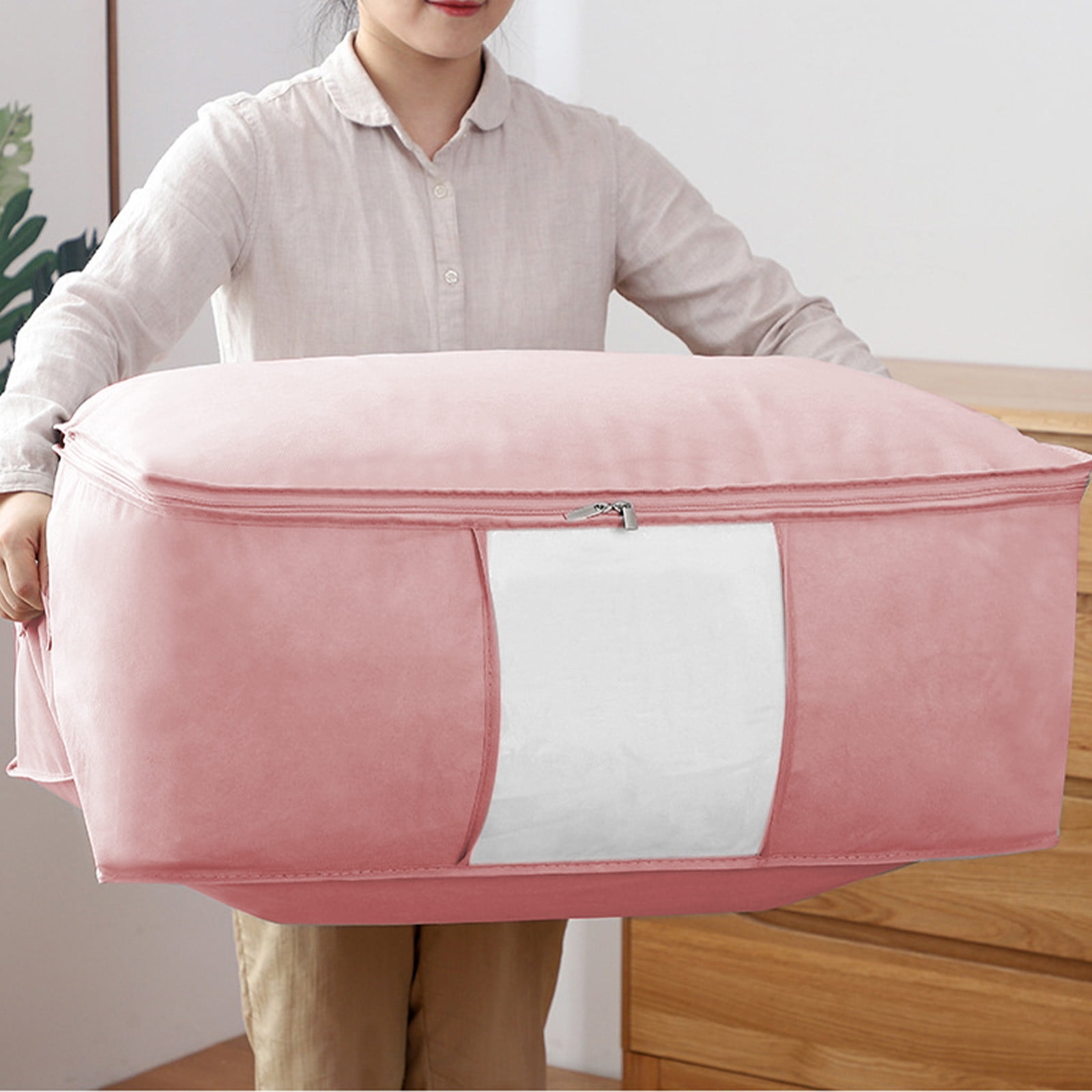 mtvxesu Clothing Storage Bags Storage Bags with Zipper with Handle and Zipper Travel Moving Bags for Small Clothes Throw Pillows Quilts