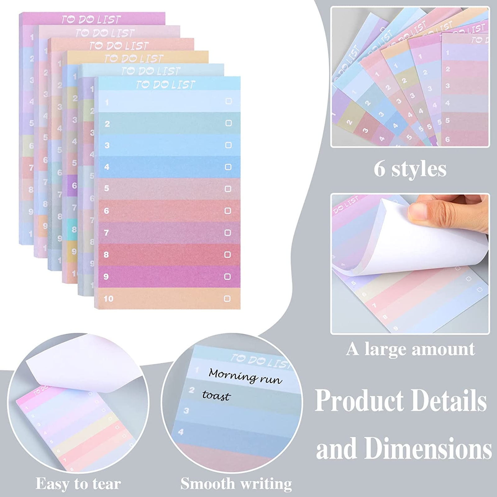 mtvxesu Daily Planner, Multi-colored Notepad Shopping Planner Notepad ...