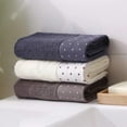 thumbnail image 1 of mtvxesu Dark Cotton Bath Towel - Thickened Water-Absorbent Face Wash Towel for Men, Soft & Quick-Dry, Large Size 29.13x13.39in, Available in Blue, Brown, White, 1Pc, 1 of 6