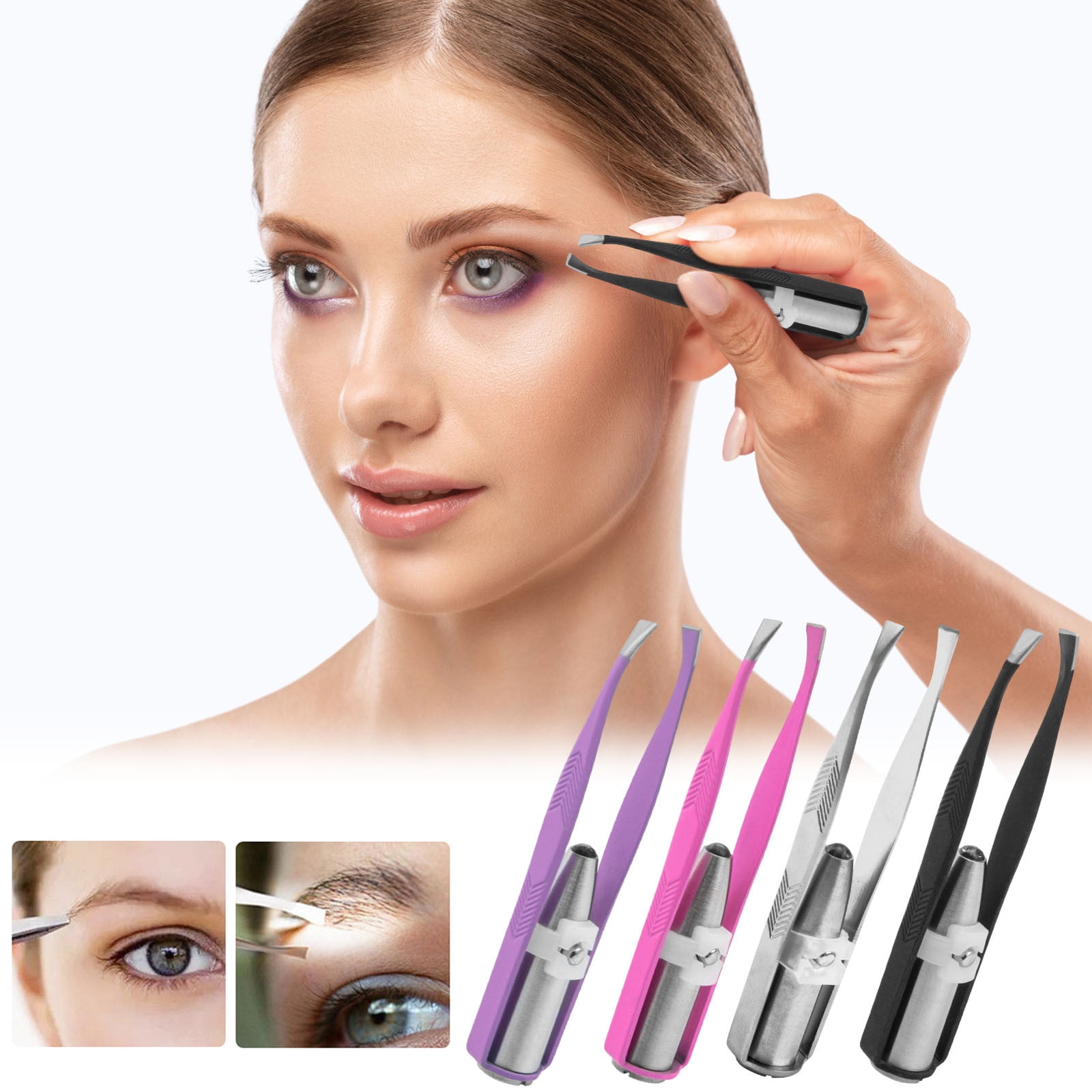 Eye Lashes Razor mtvxesu Eyebrow Kit for Women, LED Light Eyebrow Clip Hair Removal ...