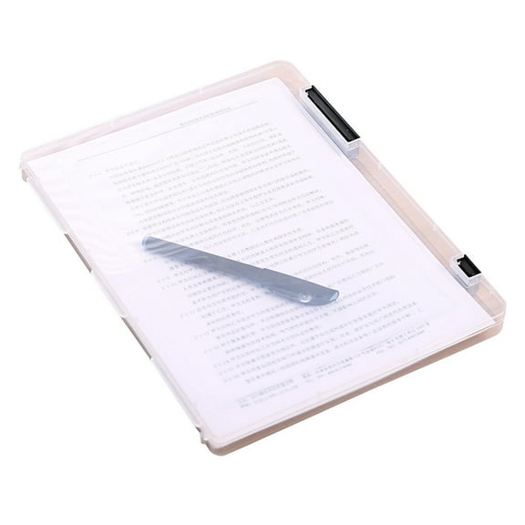 mtvxesu Folders, A4 Transparent Storage Box Clear Plastic Document Paper Filling Case File Folders with Pockets and Brads Plastic Folders with Pockets and Prongs