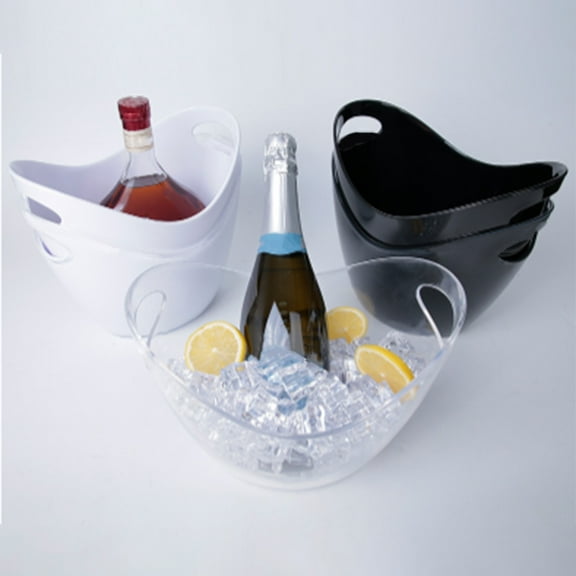 mtvxesu Ice Bucket, Plastic 4 Liter Champagne Bucket Oval Single Wine Beer Ice Bucket Ice Pellet Bucket Ice Bucket for Cocktail Bar