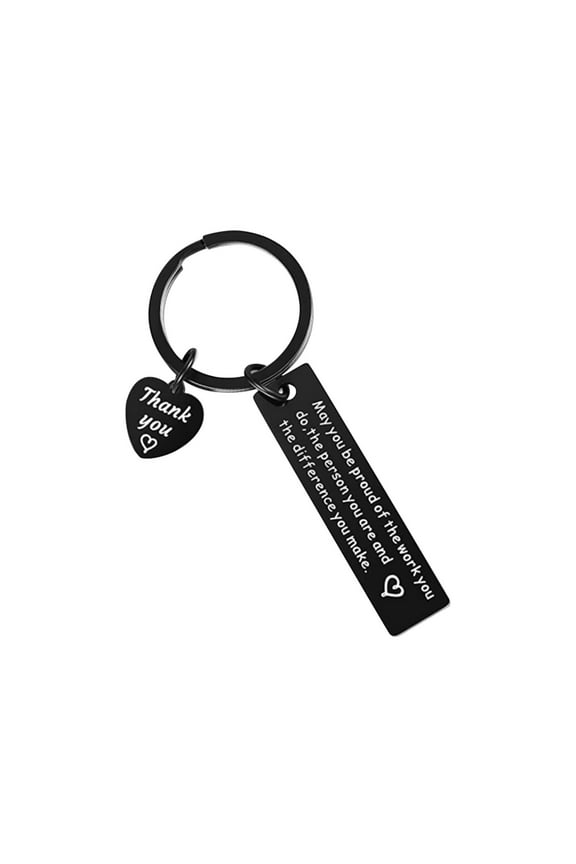 Inspirational Love Encouragement Stainless Steel Keychain Gift with Thank You Quote