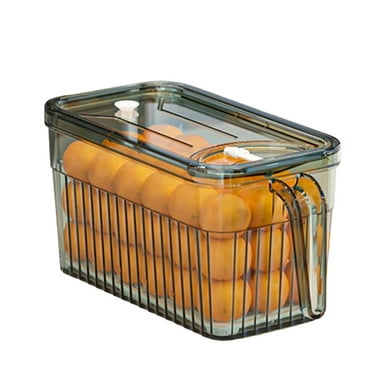 mtvxesu Kitchen Refrigerator Organizer Containers, Stackable Food Storage Container with Lid Handle, Fresh Container with Basket Flash Deals