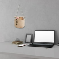 Linen Fabric Wall Hanging Organizer Bag with Pockets for Kitchen, Bedroom, Office Storage