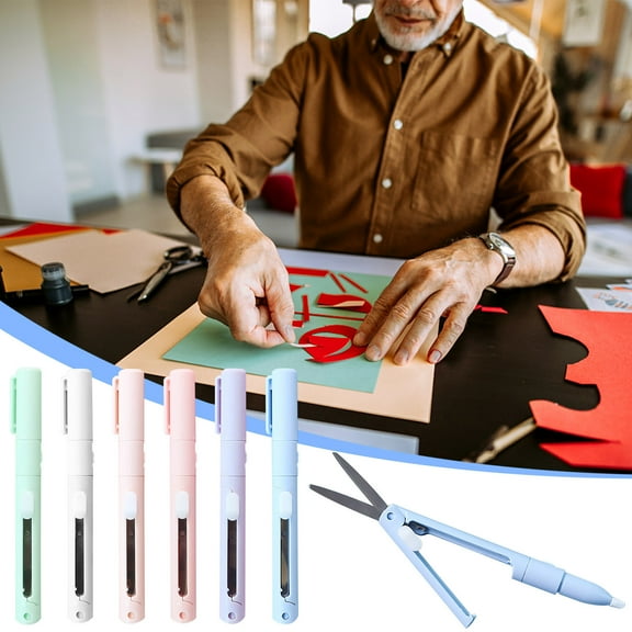 mtvxesu Mini Folding Pen Scissors With Ceramic Tip And Plastic Body For Paper Trimming And Crafting, 1 Pack