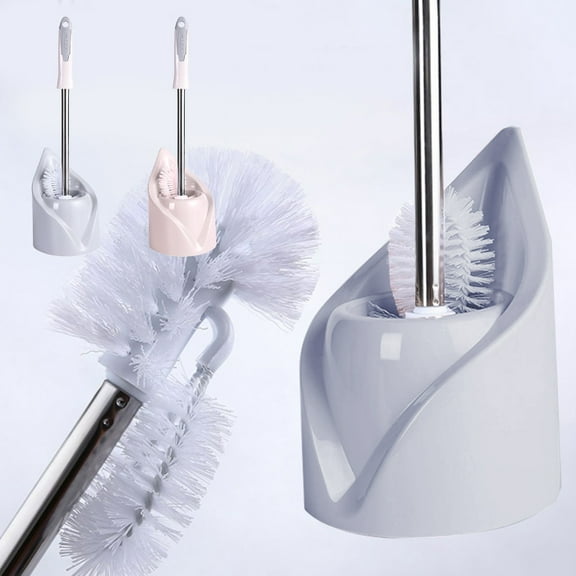 mtvxesu Modern Compact Toilet Brush With Long Handle And Bristles For Bathroom Cleaning, Plastic Base, Washable Brush Head, Efficient Cleaning Tool, 1 Piece, 18.89X5.11X5.11In