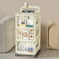 thumbnail image 1 of mtvxesu Multi-Layer Transparent Storage Cabinet with Wheels for Kitchen Bathroom Living Room Clear Plastic Shelf Rack Movable Trolley for Efficient Space Utilization 3-Tier Storage Options Stable Loa, 1 of 6
