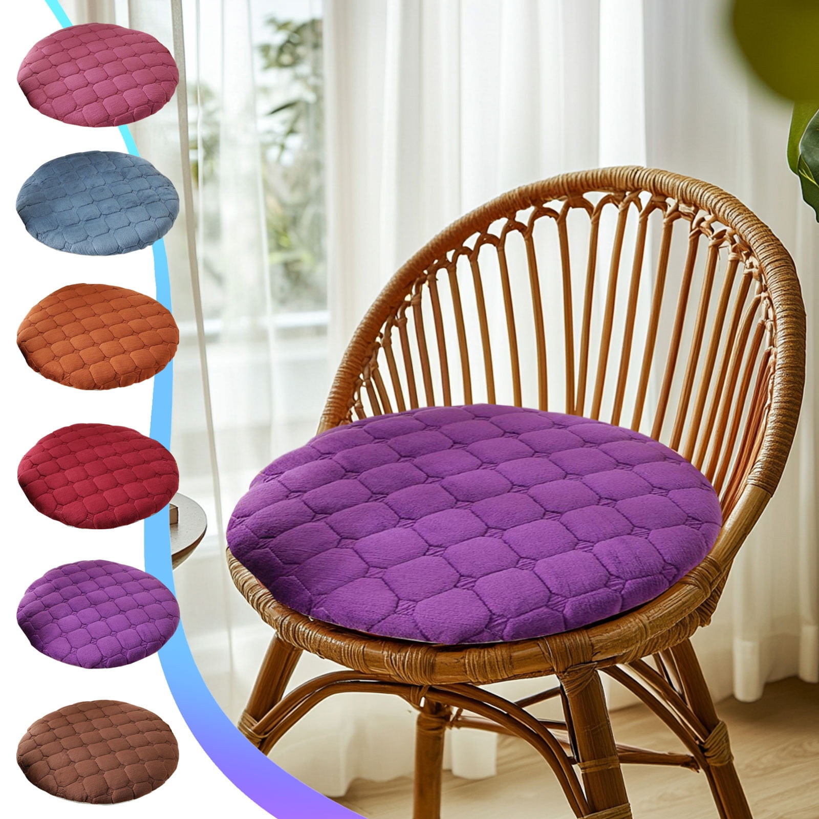 mtvxesu Round Plush Tatami Chair Cushion - 35x35cm Ergonomic Floor Seat ...