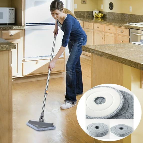 mtvxesu Self-Washing Rotatable Adjustable Microfiber Flat Mop With Self-Wringing Feature For Home And Commercial Cleaning, 1 Pack