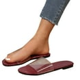 thumbnail image 1 of mtvxesu Slides for Women, Summer Round Head Transparent Flat Bottom Sandals For Women's Outwear Beach Slippers Slide Sandals Women Casual Shoes Limited Time Offer, 1 of 5