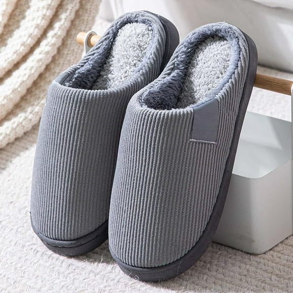 mtvxesu Slippers for Women,Womens Cotton Slipper Warm Comfy House Slippers Couple Shoes Anti-Skid Rubber Sole Indoor Outdoor Slippers Family Slippers Christmas Gifts