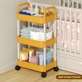 thumbnail image 1 of mtvxesu Small Storage Shelf, 3-Tier Rolling Storage Cart with Wheels- Plastic Multi-room Organizer for Kitchen- Living Room-Office -Bathroom Garage Storage Rack Final Markdown, 1 of 4