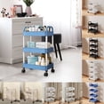thumbnail image 1 of mtvxesu Small Storage Shelf, 3-Tier Rolling Storage Cart with Wheels- Plastic Multi-room Organizer for Kitchen- Living Room-Office -Bathroom Garage Storage Rack Final Markdown, 1 of 4