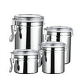 thumbnail image 1 of Stainless Steel Food Storage Container with Locking Lid - 4-Piece Set for Coffee, Tea, Milk Powder & Dry Goods Preservation, 1 of 6