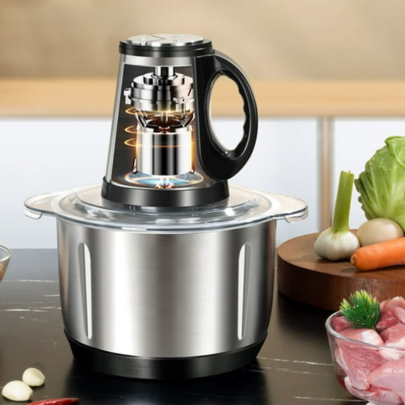 mtvxesu Stainless Steel Meat Grinder With Dough Mixing Attachment For Onions, Garlic, Vegetables, And Fruits, High Capacity, Versatile Speed Control, 12.20X9.84X9.84In, 1 Pc