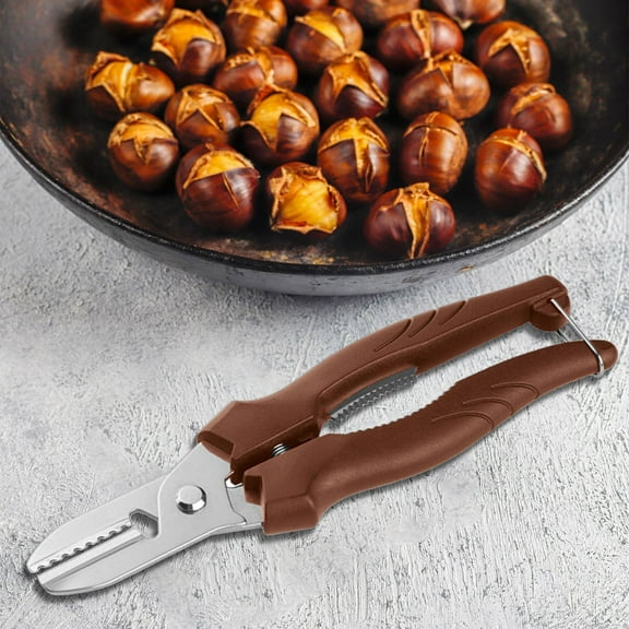 Stainless Steel Nutcracker - Effortless Chestnut Opener, Walnut Plier, Lobster Cracker with Serrated Blade & Ergonomic Grip for Kitchen, Camping, Holidays - 18.5Cm Multi-Purpose Shelling Tool