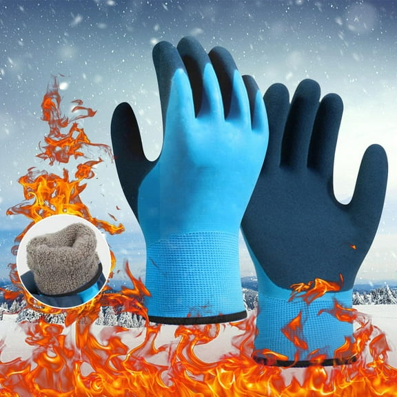 mtvxesu Thermal Insulated Non-Slip Waterproof Work Gloves For Cold Weather, Double Coated Nylon With Acrylic Lining, Suitable For Outdoor And Construction Use, 1 Pair