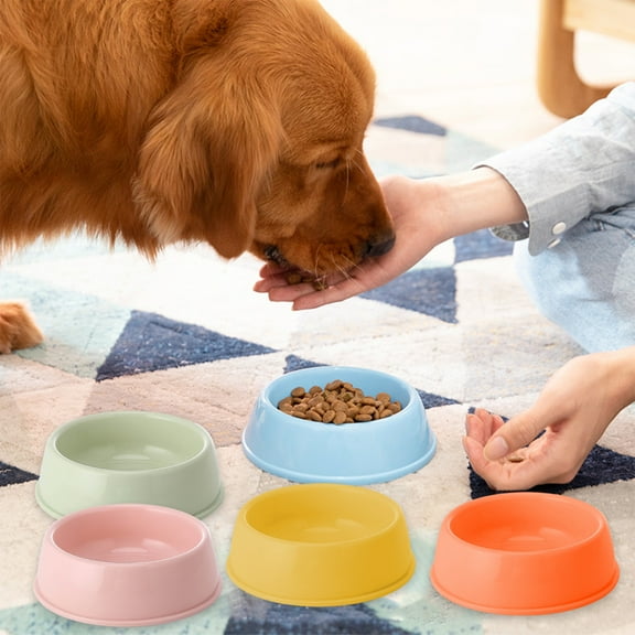mtvxesu Thickened Plastic Pet Bowl For Cats And Dogs, Non-Slip Non-Spill Food And Water Dish For Single Pets, 1 Count